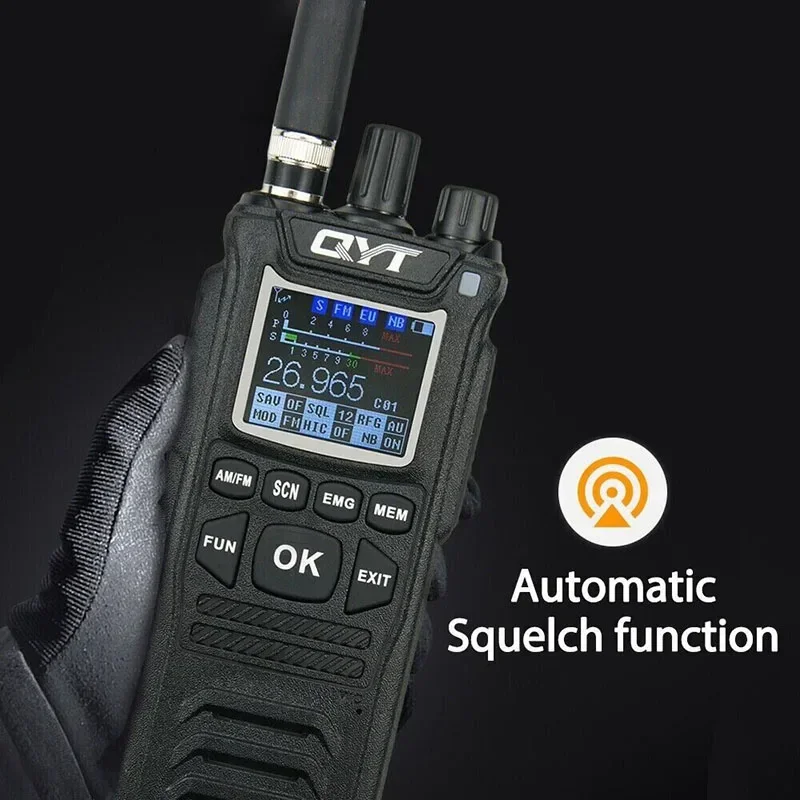 Original QYT 27MHz CB-58 Radio estándar de mano 26.965-27.405MHz 40 canales AM/FM CB Radio Walkie Talkie con batería de 4100mAh