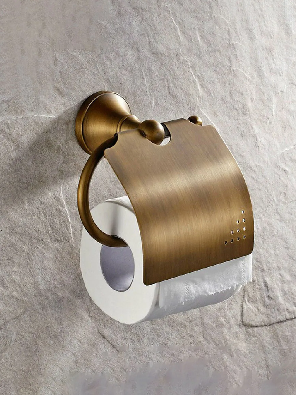 Antyczny mosiężny uchwyt na papier toaletowy do montażu na ścianie Akcesoria łazienkowe aba131