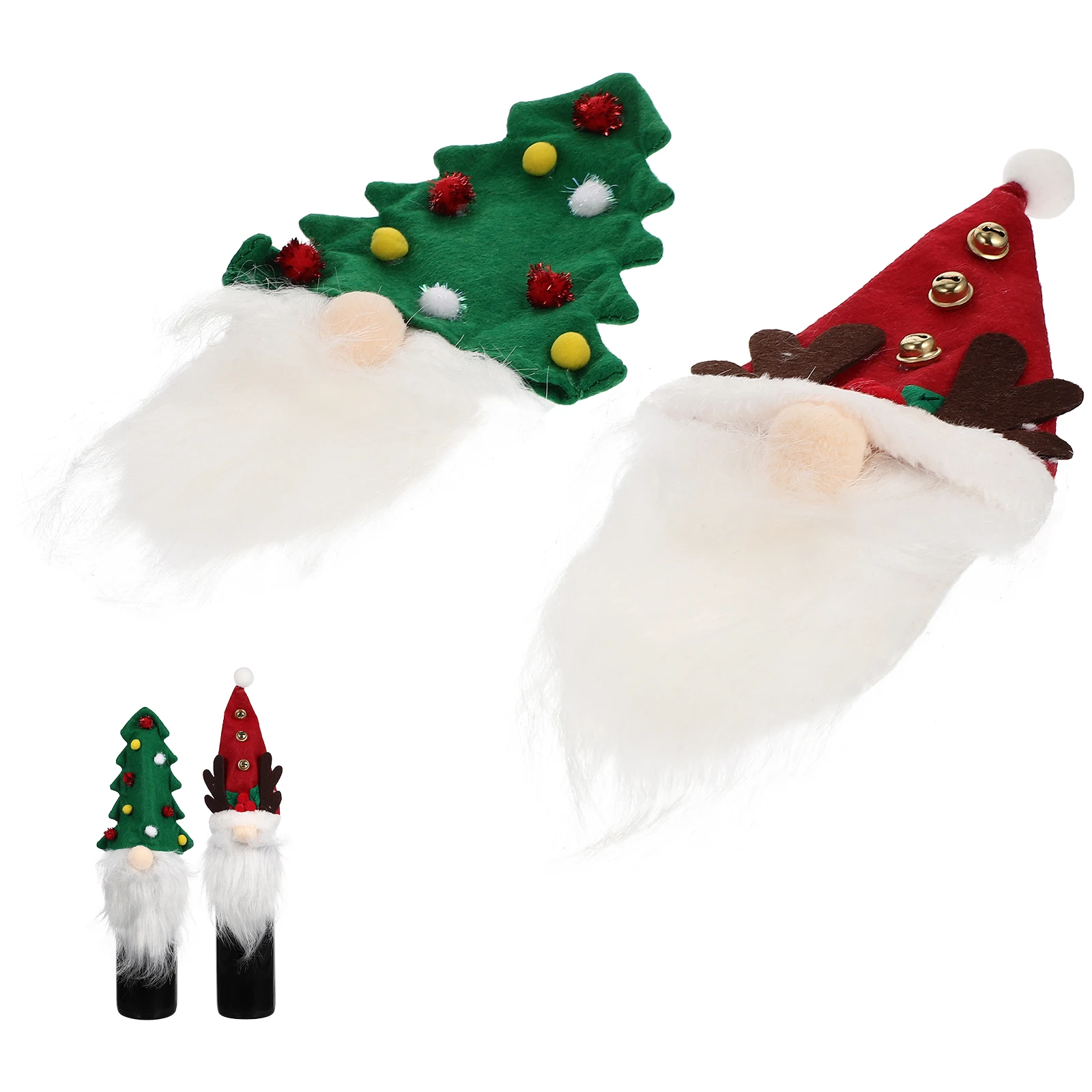 

2Pcs Bottle Cover Christmas Decor Gnome Top Hat Design Festive Party nament Home Bar Tool Liquor Bottle Accessory