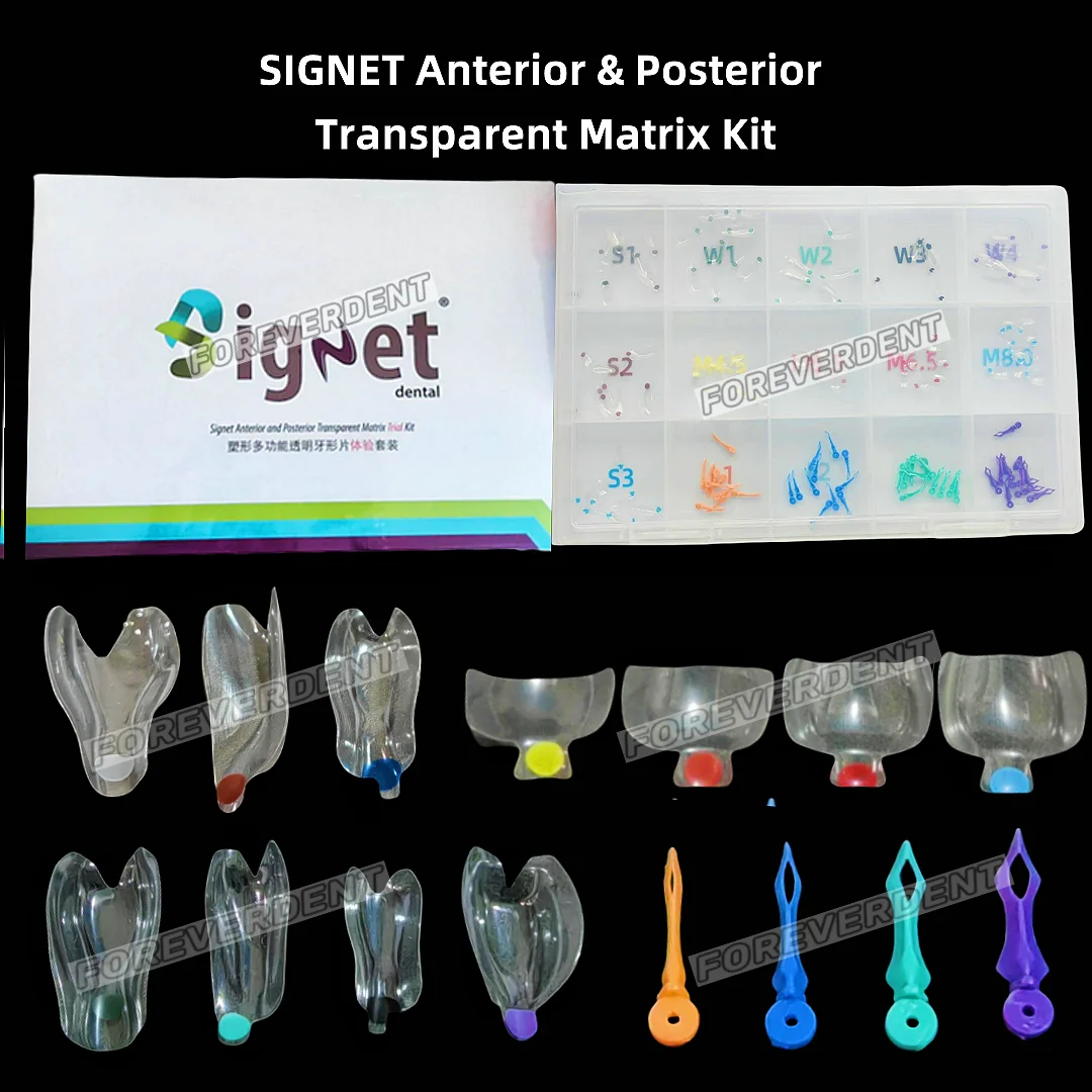 

SIGNET Dental Anterior& Posterior Tranparent Clear Matrix Matrices Black Triangle Wedges Diastema Fits BioClear