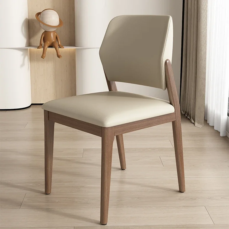 Solid wood dining chair light luxury modern Nordic back chair designer simple log ash wood home restaurant back chair