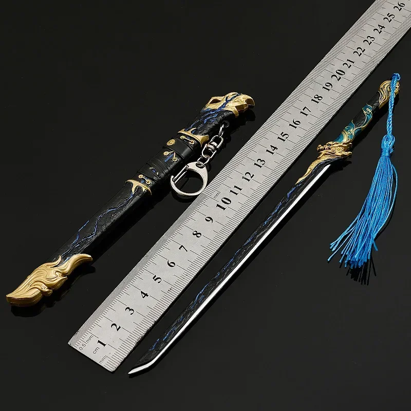 Naraka – périphériques de jeu Bladepoint, 22cm, couteau ancien en or noir, jouet épée, artisanat en métal, modèle d'ornement, jouets pour petit ami, cadeau