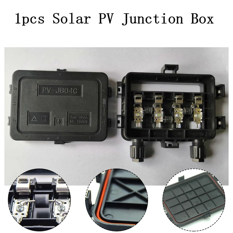 Scatola di giunzione per pannello solare, 180 W, 300 W, CC 1000 V, double-face, con protezione IP65, connessione fotovoltaica, resistente alle intemperie Scatola di giunzione per pannello solare, 180 W, 300 W, CC 1000 V, double-face, con protezione IP65, connessione fotovoltaica, resistente alle intemperie