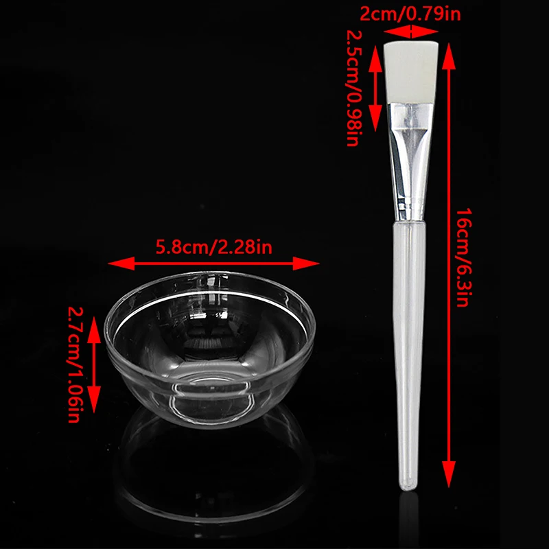Kits de cepillos de tazón de aceite esencial para máscara, juegos de herramientas de mezcla de maquillaje facial, cuidado de la piel reutilizable, belleza duradera, artesanía DIY, acrílico transparente