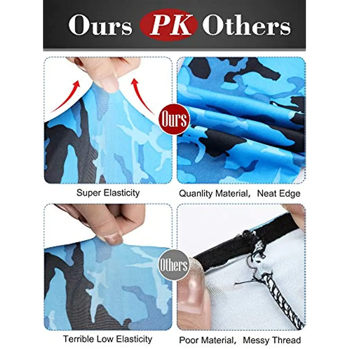 1Pair Unisex Arm Sleeves Sun Protection Arm Covers Cooling Ice Silk Sleeves for Running Cycling Outdoor Sports, 24 Colors