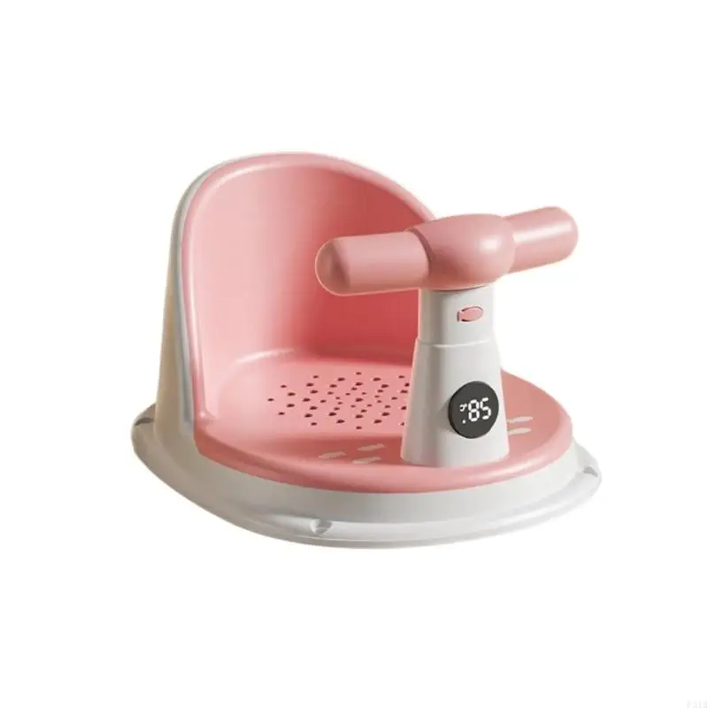 Temperature Sensing Baby Bath with Anti Tip Structure Infant Bath Chair Build In Water Temp Alert Ergonomic P31B view 3
