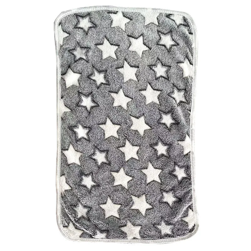 Soft And Fluffy Coral Fleece Pet Blanket Stars Bones Pattern Pet Mat Warm And Comfortable Blanket For Cat And Dogs Pet Supplies