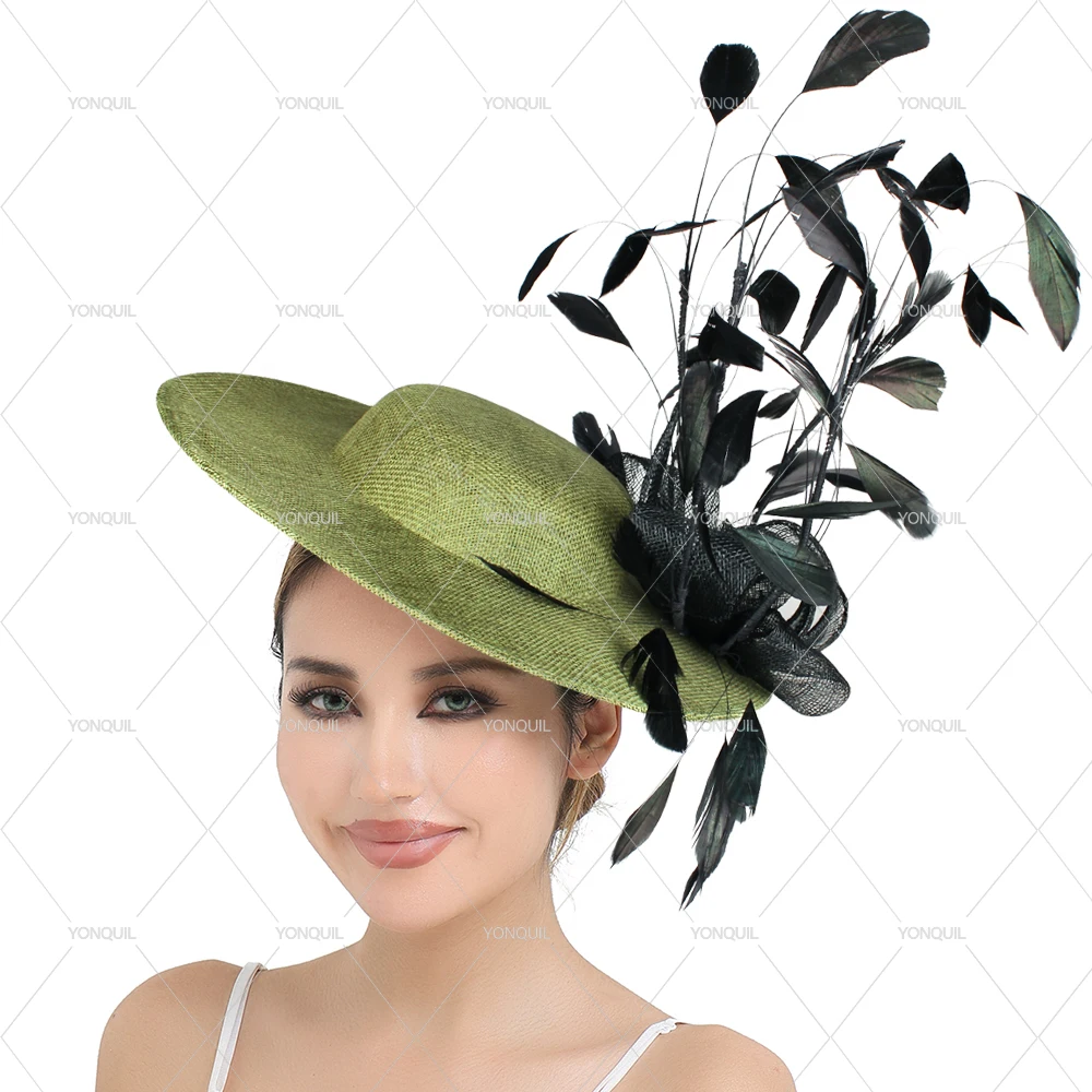 Damen Party Großer Zylinder 30 CM Größe Deby Cocktail Damen Chapeau Kappe Braut Hochzeit Fascinator mit Blumen Haaraccessoires – Detail 5