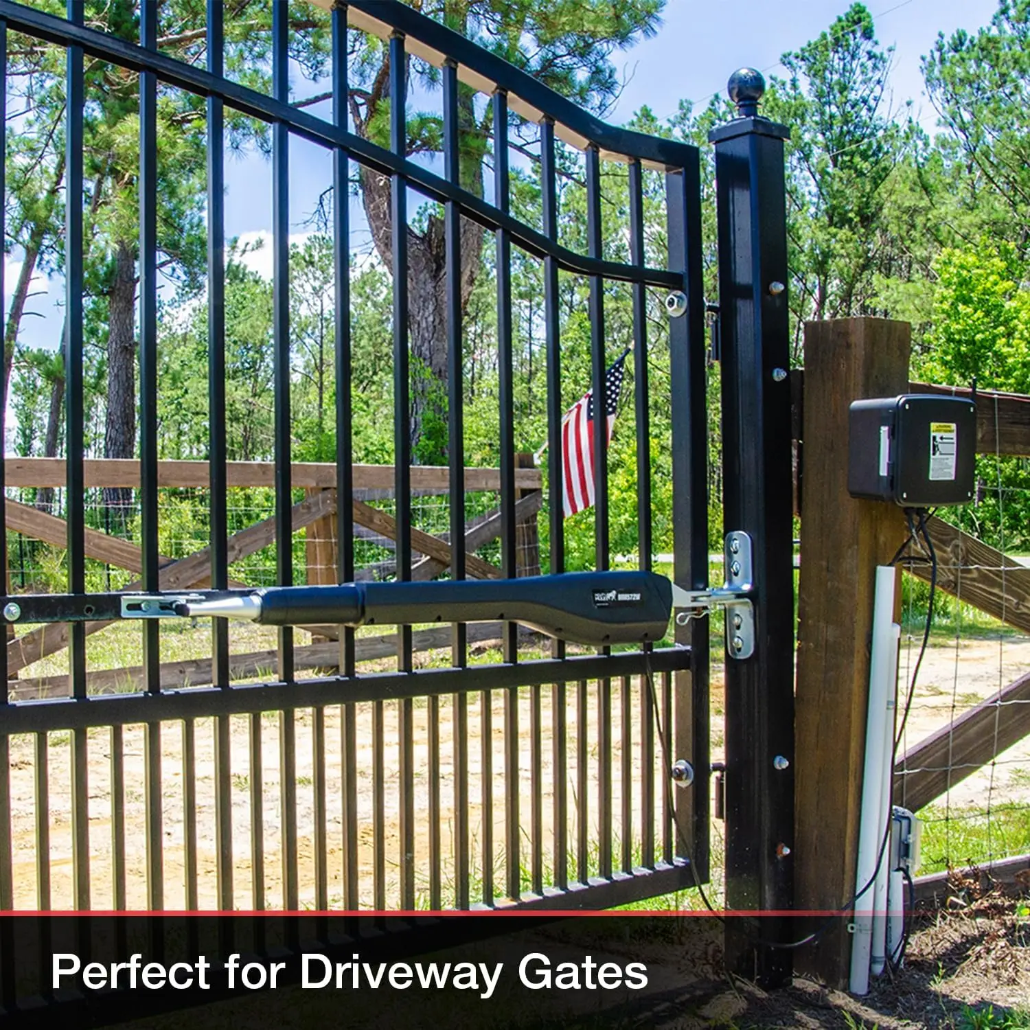 

Gate Opener, Solar and Smart Ready, Heavy Duty Automatic Gate Opener, Gates up to 18ft or 850lb, Single Gate Opener, MM571W