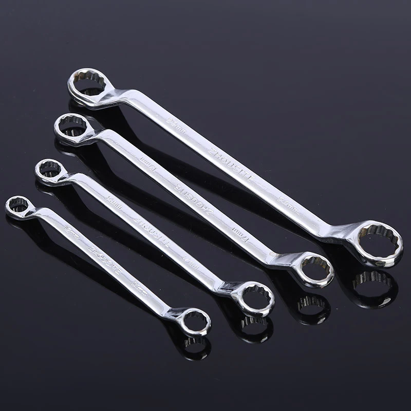 Double-Head Plum Wrench Set Extended Two-in-One Design Mirror Polished Chrome Internal Hex Perfect For Auto Repair