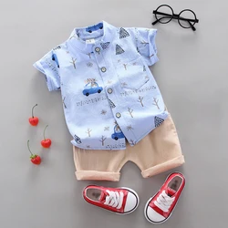 Fashion 2Pcs Baby Boy's Suit Summer Printed Clothes Set Shirt Top Shorts Baby Clothing Set For Boys Infant Suits Kids Clothes