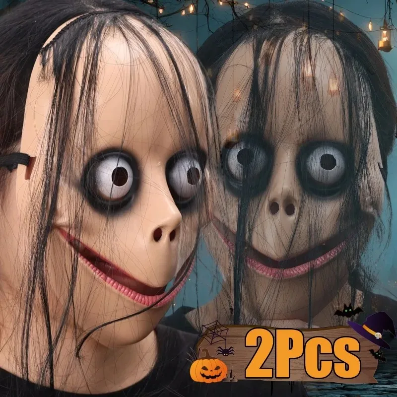 不気味な悪役ピエロ ハロウィンマスク フルフェイス 怖いコスチューム 軽量で丈夫なプラスチック製 ホラーコスプレ小道具 変わった笑顔付き