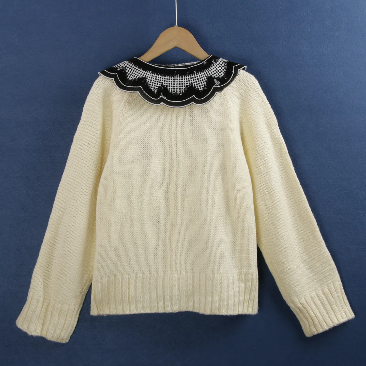 iny Pailletten-Revers-Strickjacke, offener Strickjacke, Herbstsaison, Einzelknopf, Übergröße, schlankmachende Farbe, Strickoberteil für Damen