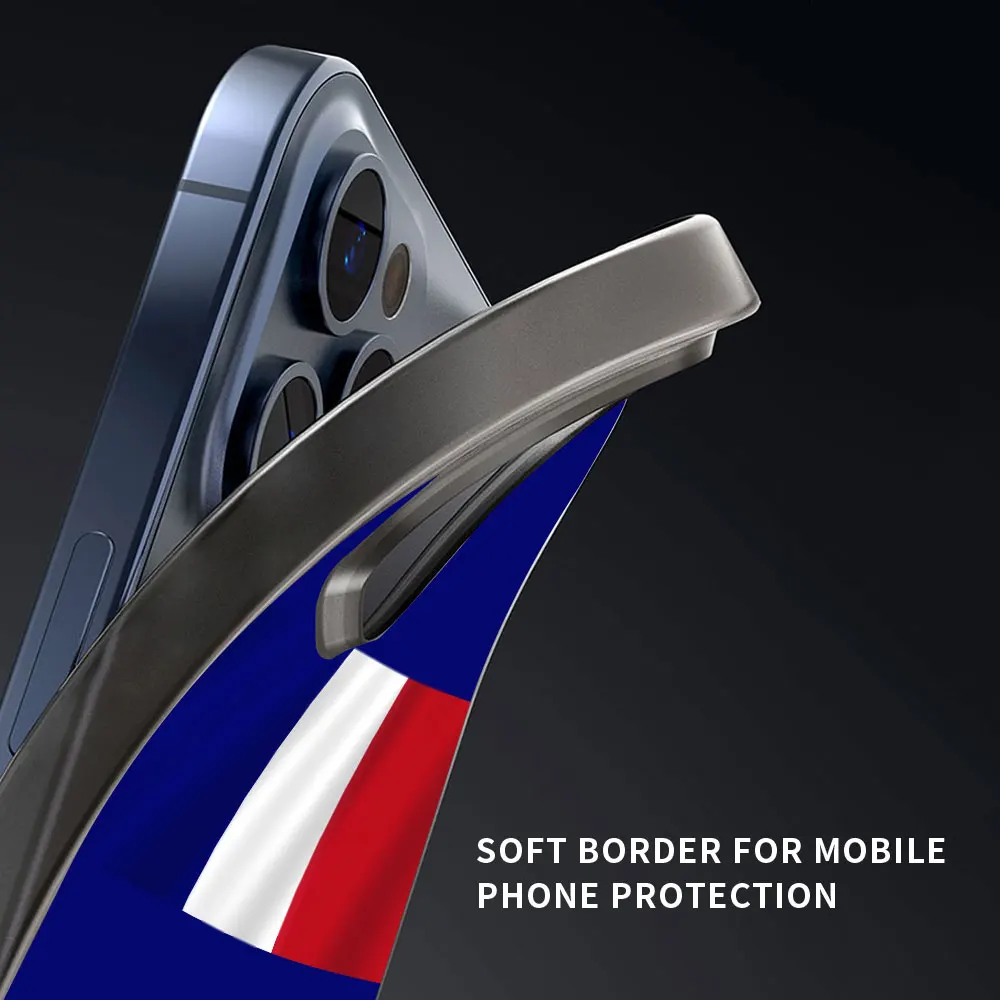 Custodia per telefono di lusso con emblema della bandiera della francia per iPhone 13 15 14 12 11 Pro MAX XR X SE XS 7 8 Plus custodia morbida in