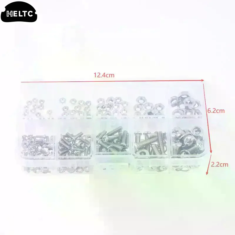 320Pcs Screws Nuts Washers Assortment Kit Rustproof Metric Hardware Set M2 M2.5 M3 M4 M5 For DIY Home Repair Industrial Use