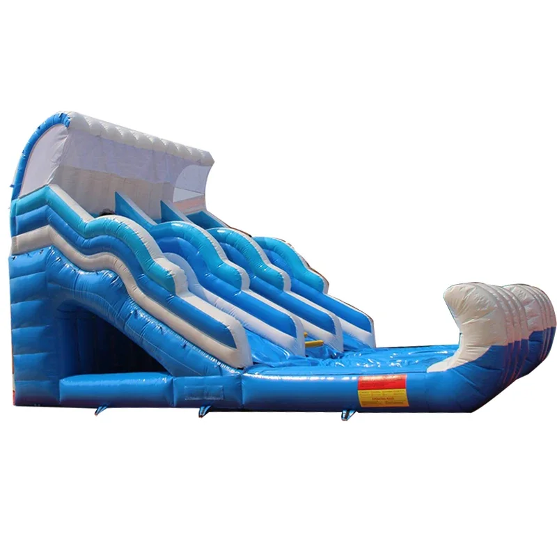 

large size custom made blue double slide waterslide inflatable combo 2 swimming pool for party rentals business