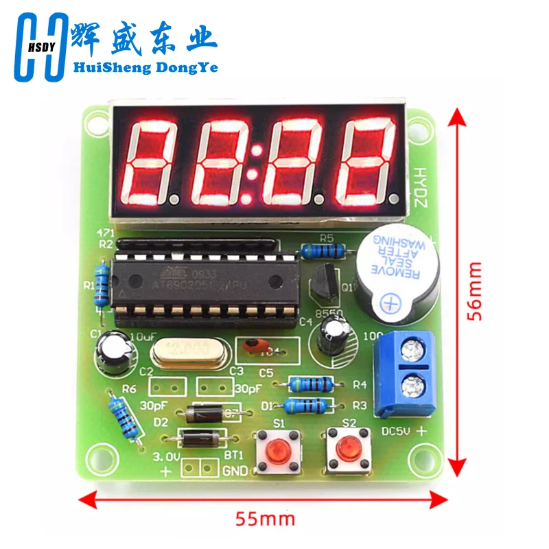 AT89C2051 reloj electrónico Digital de 4 Bits, Suite de producción electrónica, DIY Kit de aprendizaje para Arduino