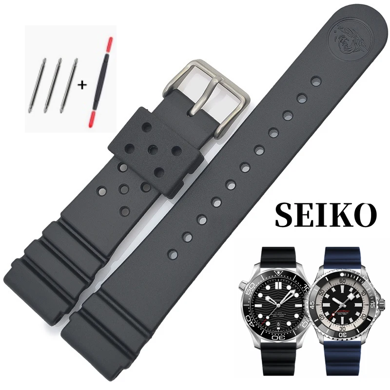 22mm Ruuber Watchband for Seiko No.5 Water Ghost DB73BP SBDC031 SBDC033 Small MM SRPD63 SKX007 SKX009 Silicone Sport Watch Strap