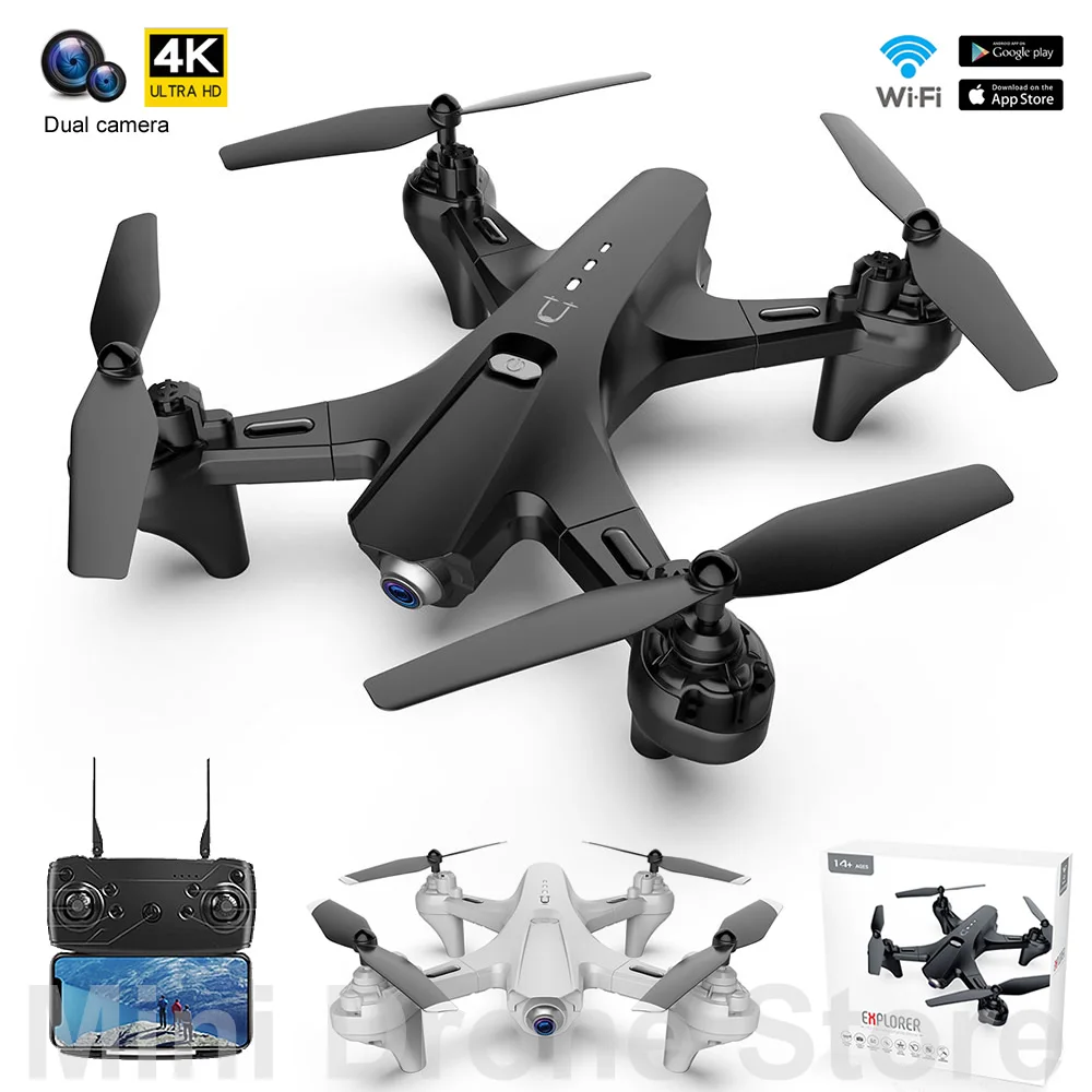 TUT Long Range Quadcopter With Dual Camera Mini FPV Drone 4k HD Aerial Photography LED Light RC Helicopters Free Shipping/Return