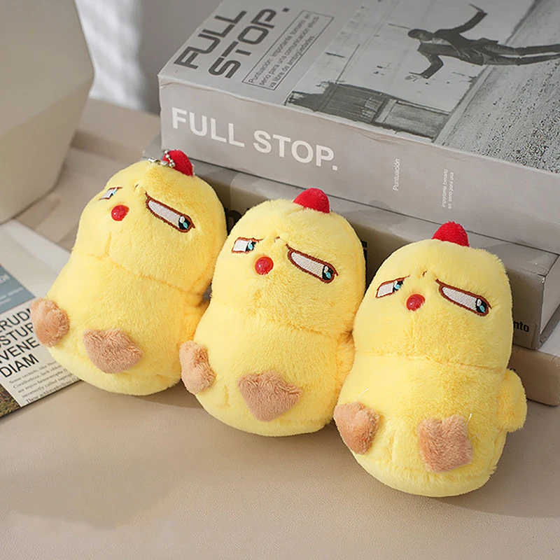 Funny Cute Screaming Little Yellow Chicken Pendant Plush Toy Doll Net Red Chick Mini Bag Pendant Keychain Doll  Пушистые Игрушки