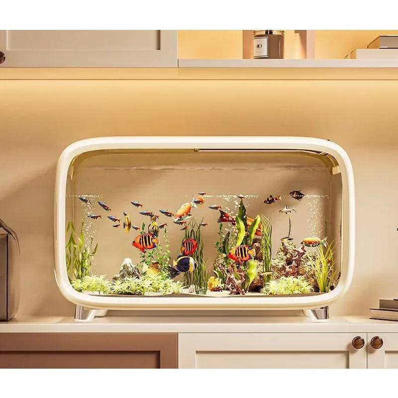 Fish tank living room home landscaping transparent ecological tank desktop turtle tank advanced plastic aquarium