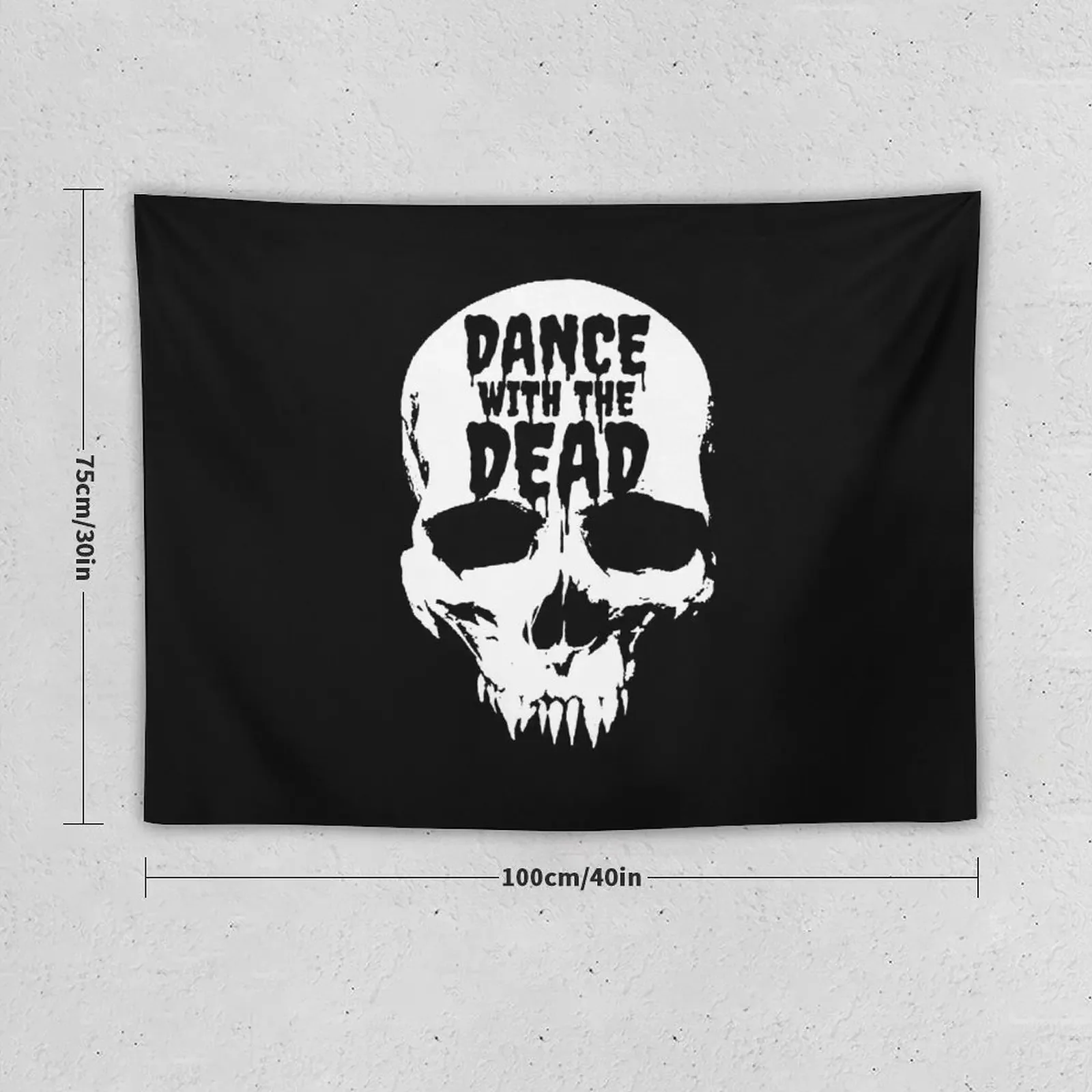 Dance With The Dead - Skull Teeth Tapestry Aesthetic Room Decor Korean Room Decor Tapestry