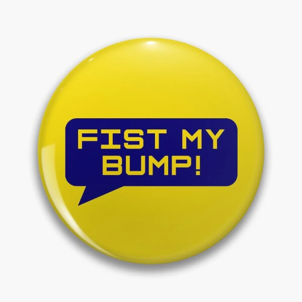 Project Hail Mary - Fist My Bump! (Yellow on Blue) |  Pin Holographic Star Heart Pin Brooches Laminated Button Fashion Accessory