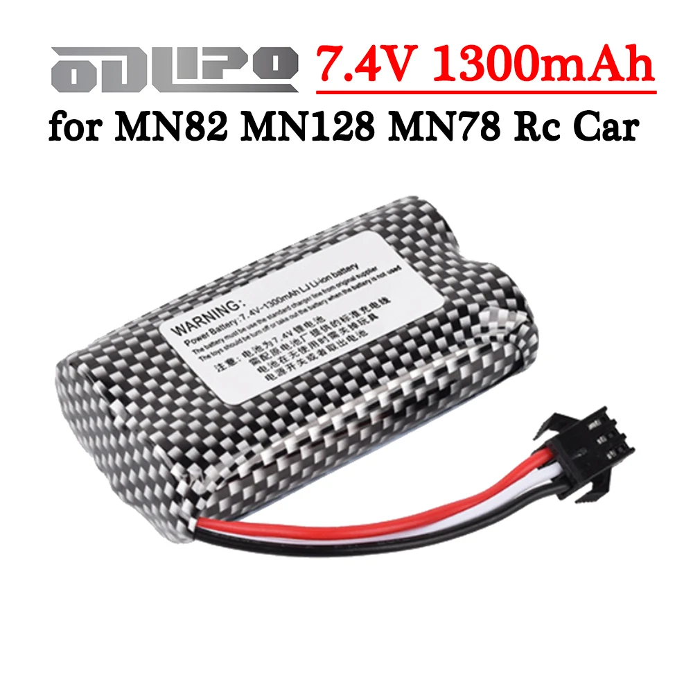 7,4 V 1300 mAh 10C wiederaufladbarer Li-Ionen-Akku mit SM-3P-Stecker für MN82 MN128 MN78 ferngesteuertes Auto Huina 1575 RC Truck 2S 7,4 V