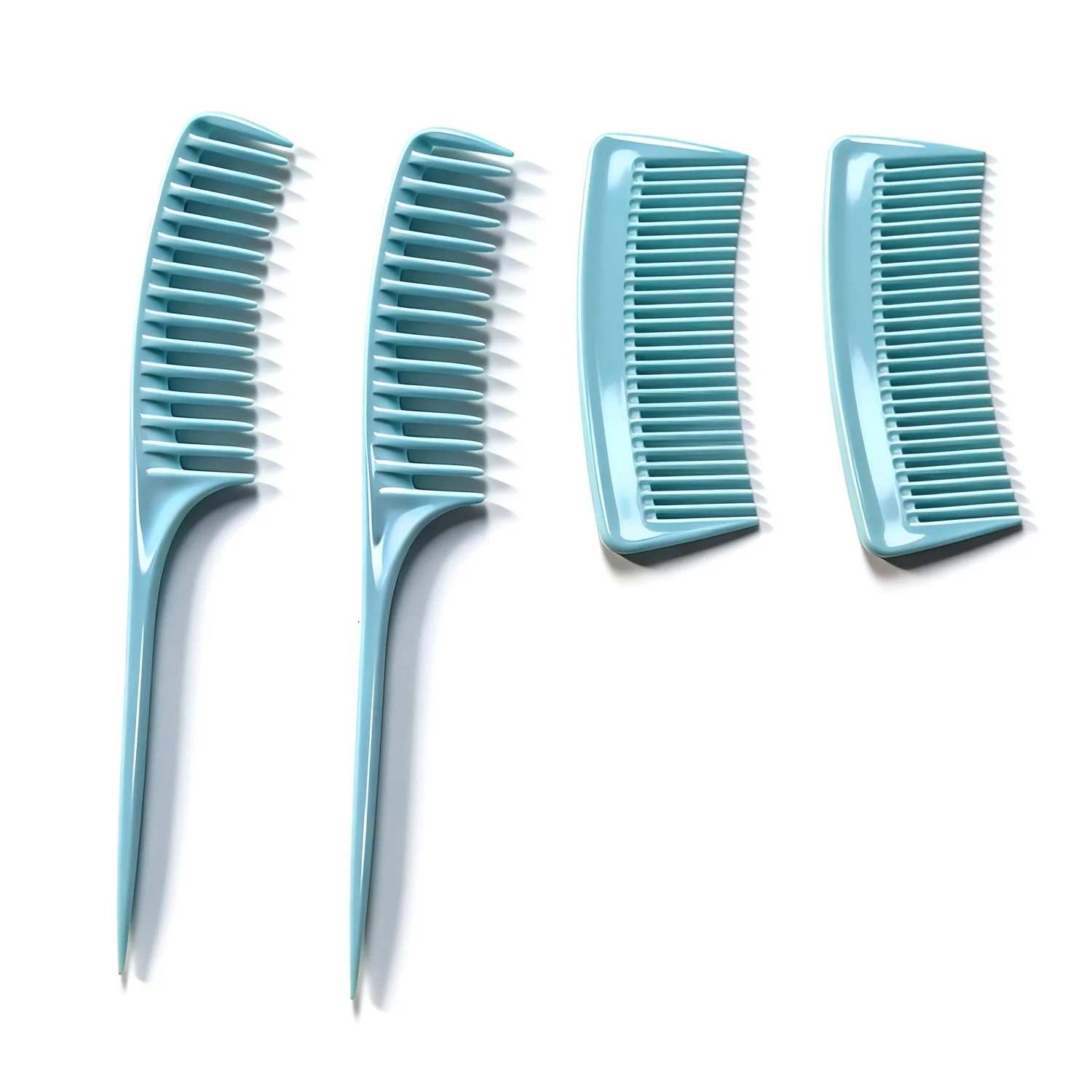 4-Piece Comb Set Includes 2 Pointed Hairdressing Combs and 2 Short Combs, Hairdressing Comb Set, Portable Hairdressing Tools