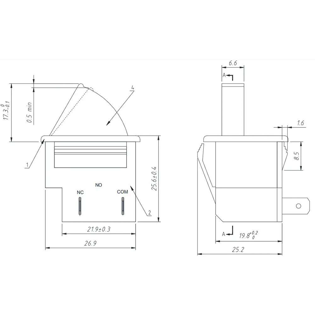 AC250V Switch 3-Pin Door Switch Equipment Life Maintenance Fully Automatic Operation For Kitchen Anti-tilt Switch