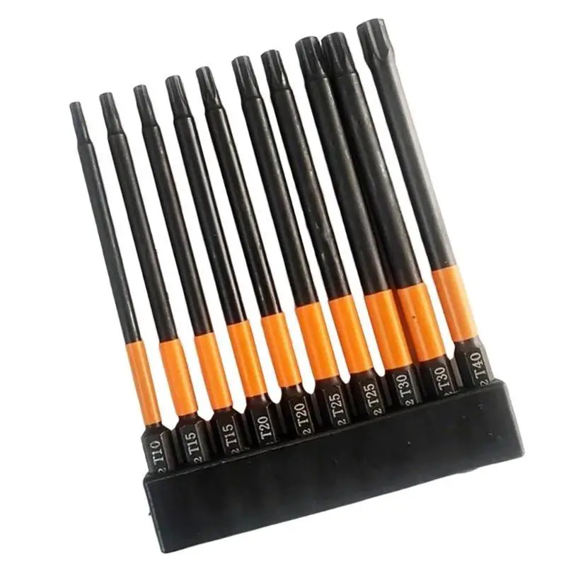Y1UD 10pcs S2Steel Star bit 100mm hoặc 50mm Bit tuốc nơ vít từ tính dài để sửa chữa và bảo trì hộ gia đình