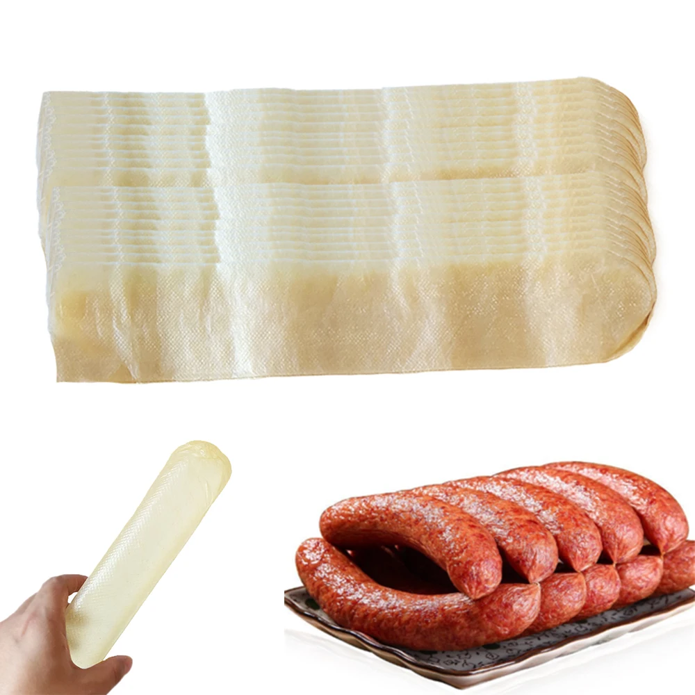 1-20pcs 6.5cm×30cm Sausage Casings Dried Natural Casings for Kitchen BBQ and Smoked Sausage Making Commercial Butchery Salami