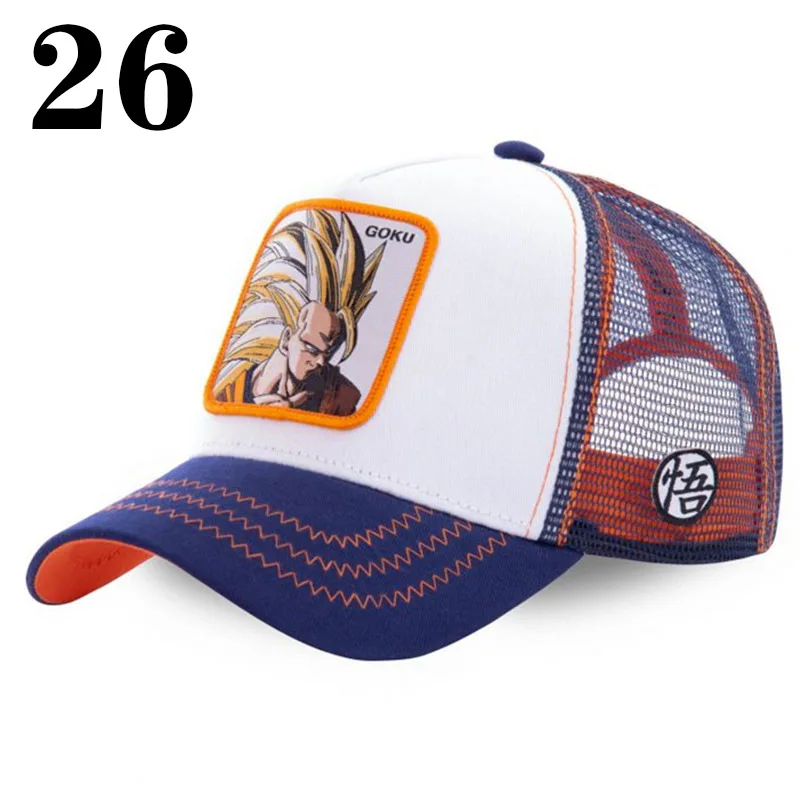 New High Quality Dragon Ball Anime Snap-on Cotton Baseball Cap for Men and Women Hip Hop Mesh Trucker Hat Summer Sun Hat