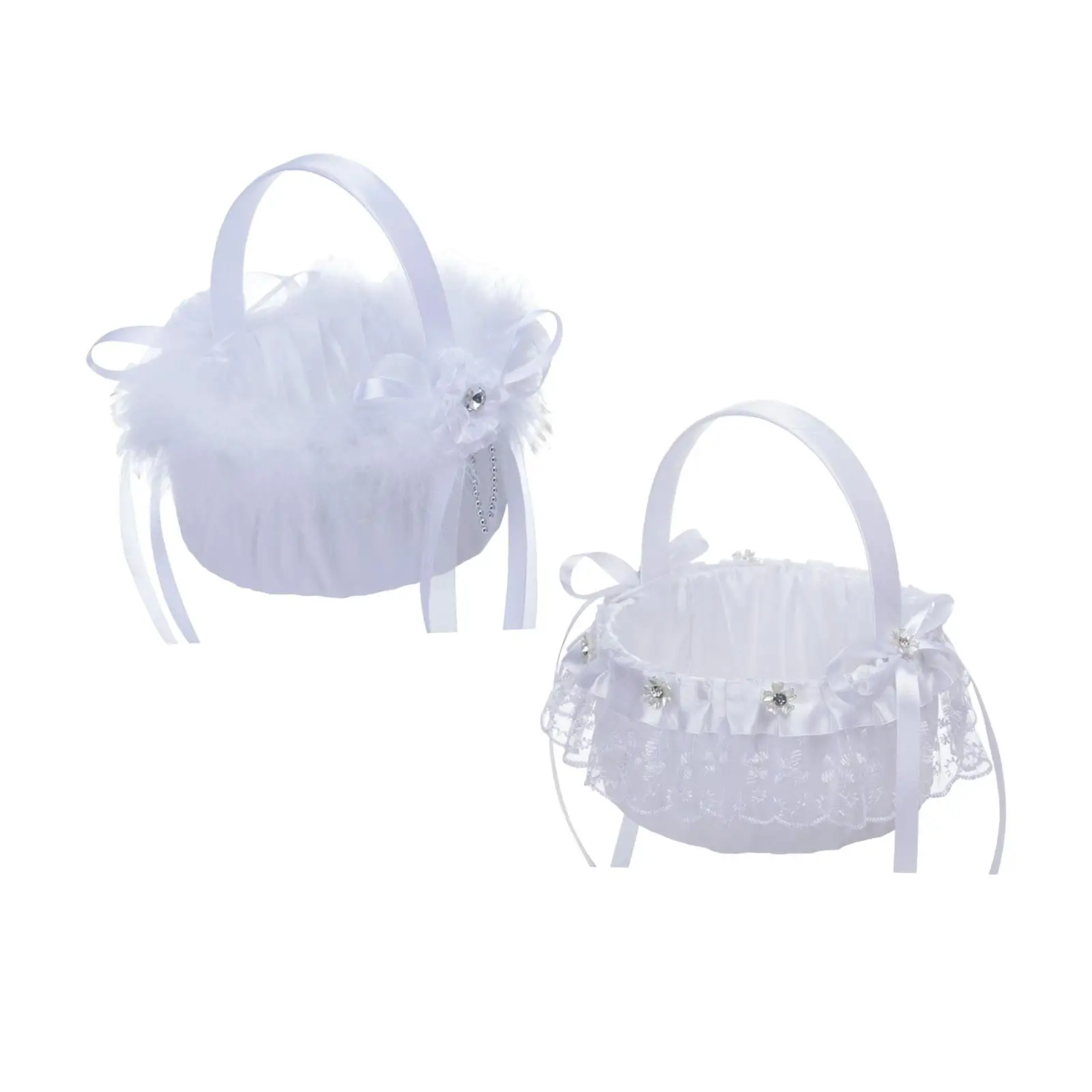 Flower Girl Basket Party Supplies Practical Decoration for Ceremony Parties