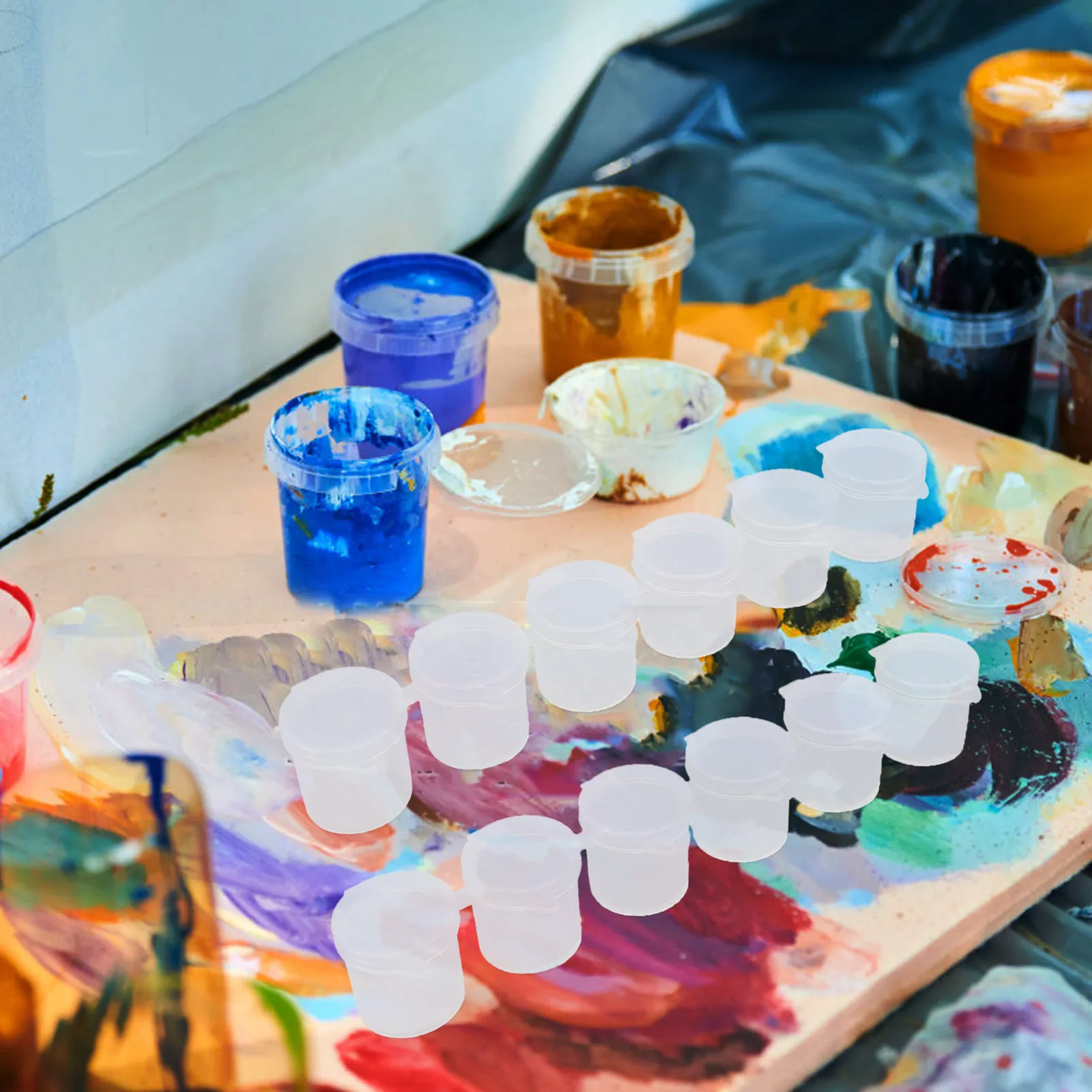 

Набор из 10 пустых пластиковых мини-палитр для красок с прозрачной крышкой, легкие, компактные, портативные, для путешествий и творчества на природе