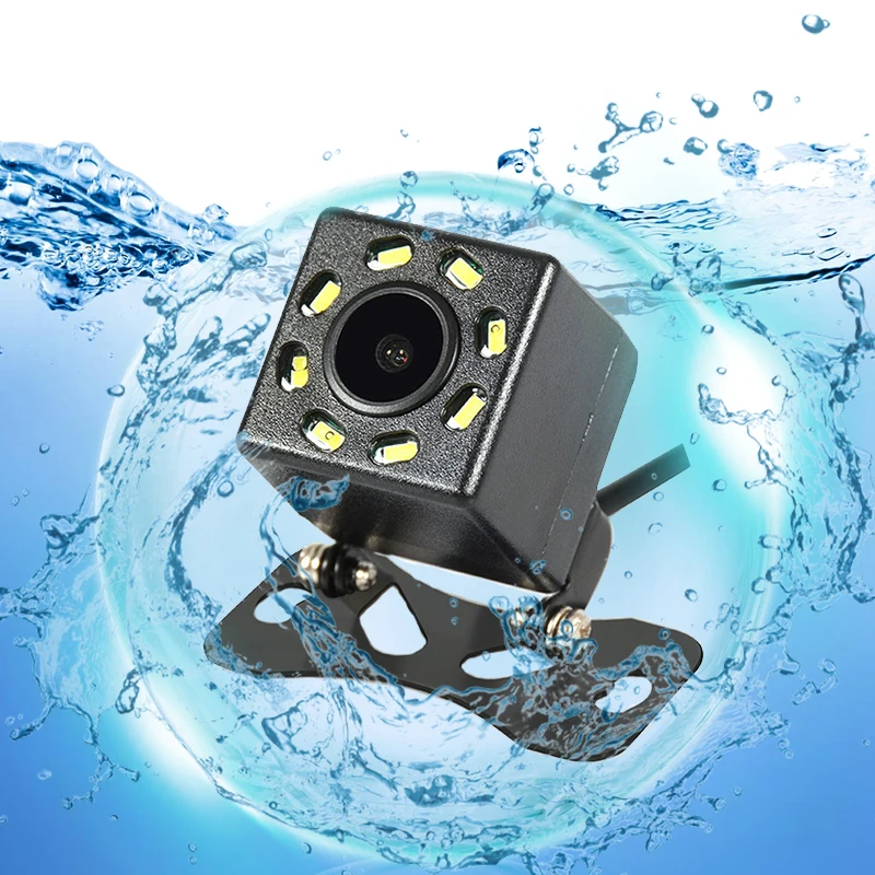Car Reversing Rear View Camera – Universal Adjustable External Model with 8 LED Night Vision