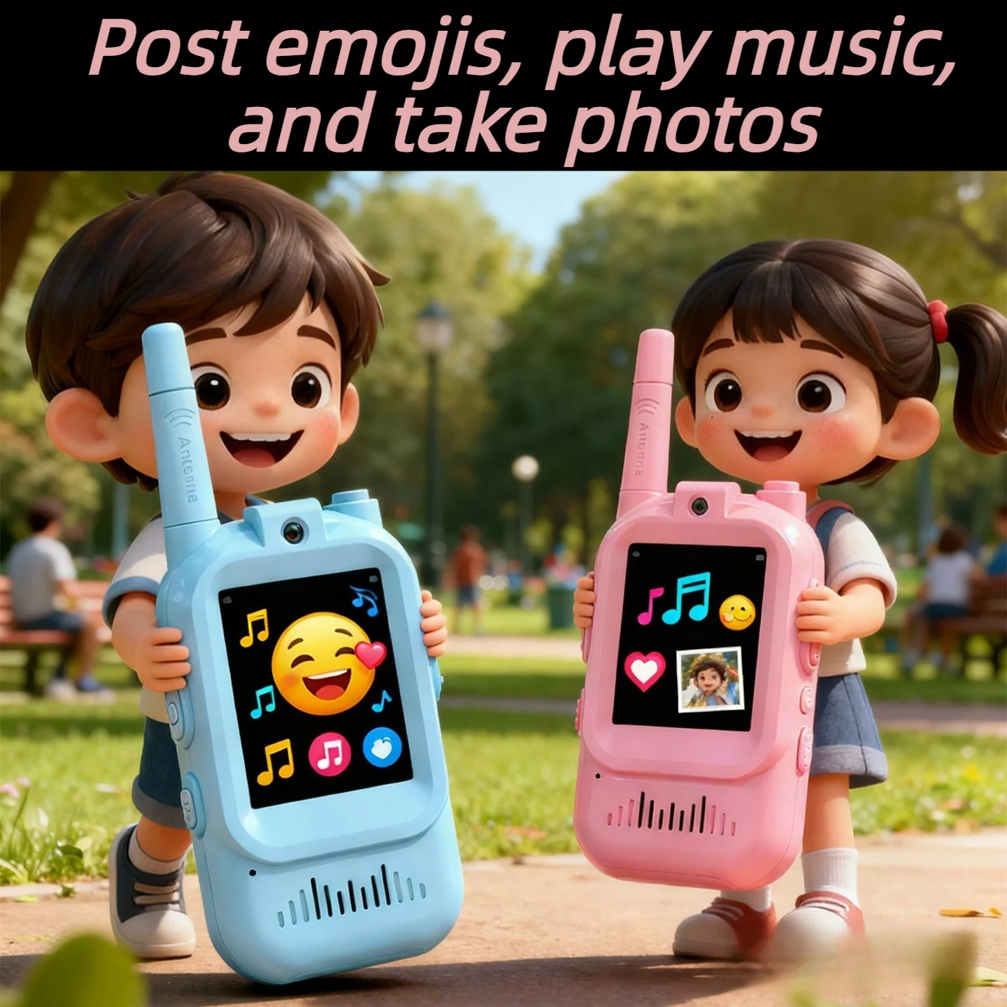 

НОВЫЕ Детские видеорации (2 шт.) с экраном для просмотра видео в реальном времени, голосовым преобразователем, функцией фотосъемки и отправки эмодзи