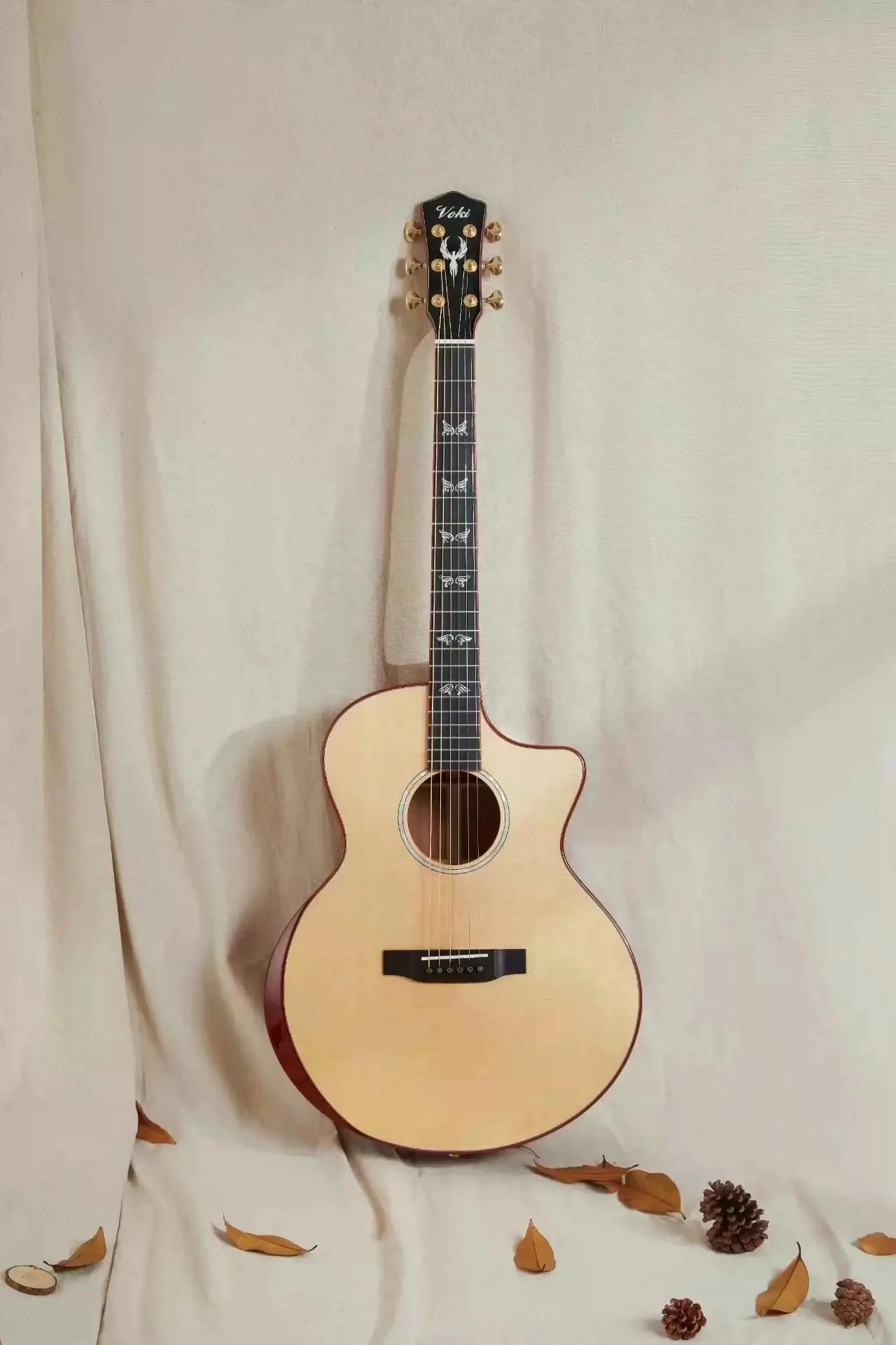 VOKI Wing JF barrel type all solid wood ballad finger guitar