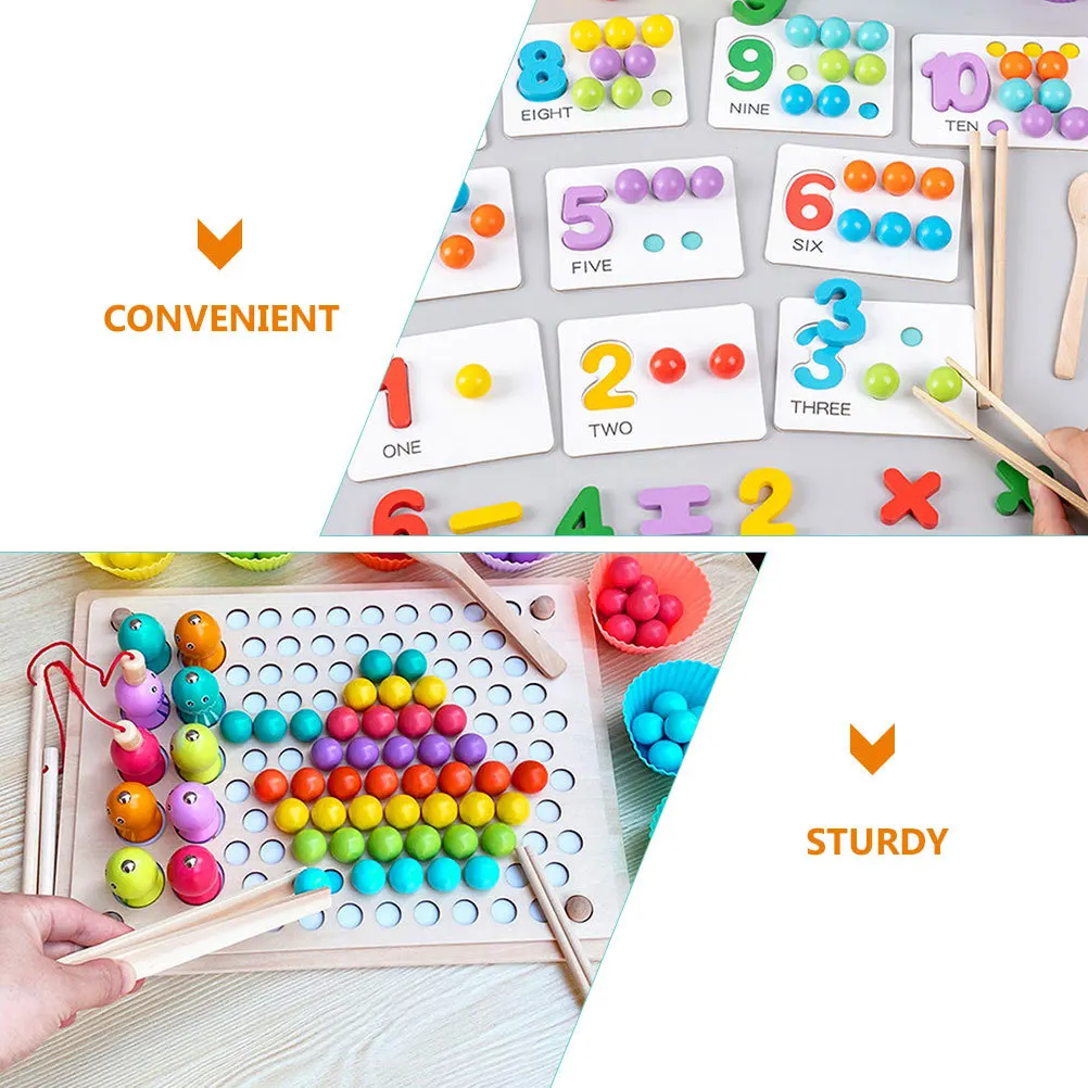 Pinzette in legno da 2 pezzi Pinze per bambini per lo sviluppo delle abilità motorie fini Uso versatile nella lavorazione di giochi educativi di cucina