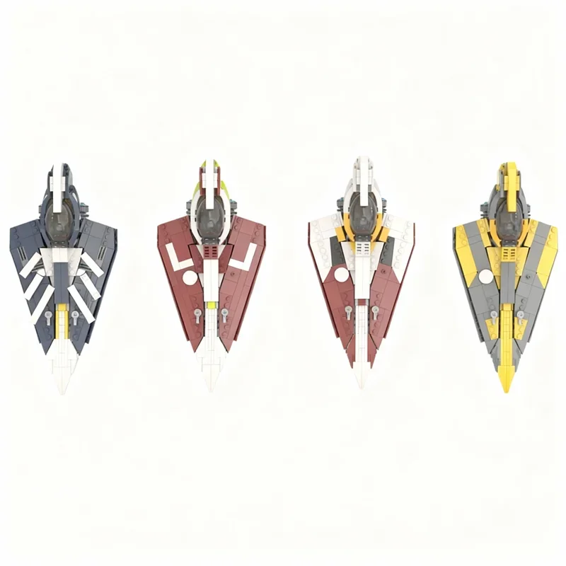 1353pcs MOC Star Battle SW Jed Delta 7 Starfighters 4 Colours Model Building Festival Gift Blocks Toy Construction