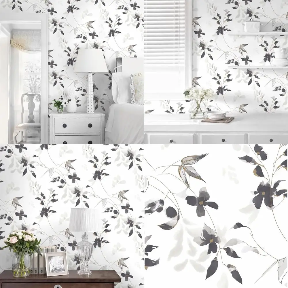 

Современные обои в стиле бохо с цветочным принтом и листьями, водонепроницаемые съемные обои для домашнего декора, 15,35 x 787