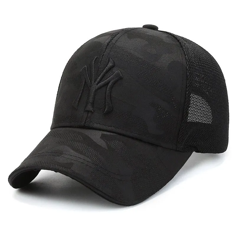 New Spring/Summer Embroidered Letter Camouflage Hat Men\'S Fashion Casual Baseball Cap Breathable Cap, Mesh Visor Hat