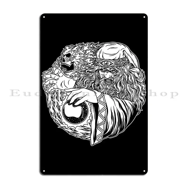 Wizard Casting Bnw Metal Plaque Poster Decoration Plaques Custom Garage Designer Tin Sign Poster