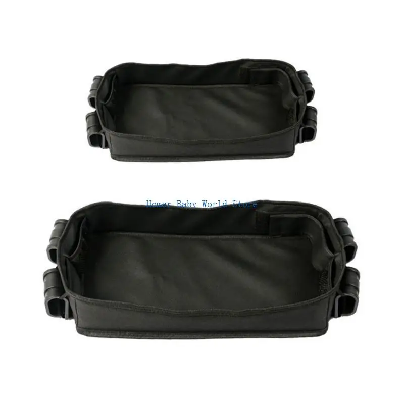 

B2QD Convenient Wagons Organiser Tray Universal Tray Equipped with Double Cup Holder and Storage Mesh Pockets