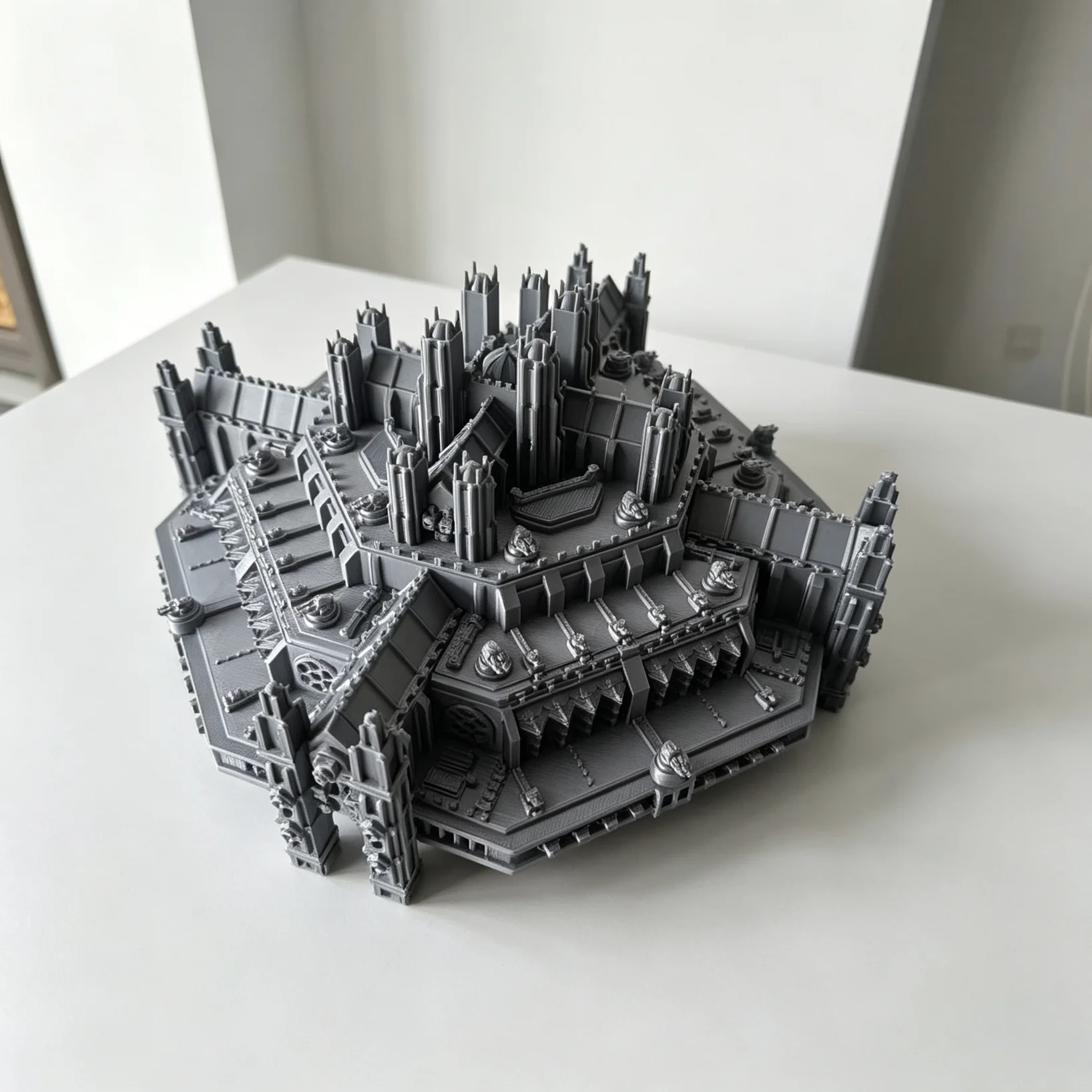 3D Printed Ramilles Star Fortress 41st Millennium Sci-Fi Wargame Starship Model 165×165×80mm Scenery Display Ornament