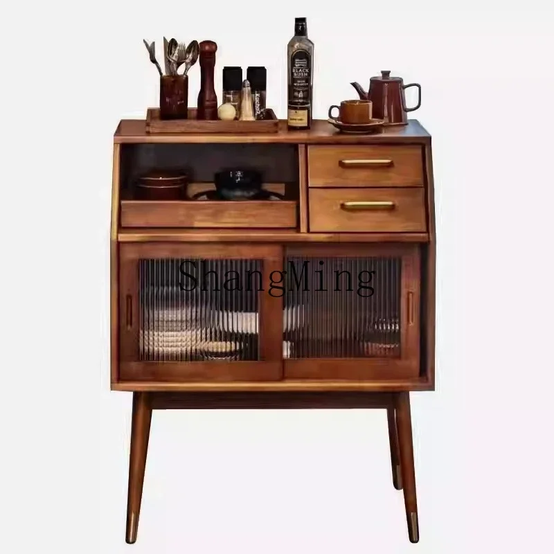 SM new solid wood dining side against the wall retro household small apartment restaurant storage tea cabinet