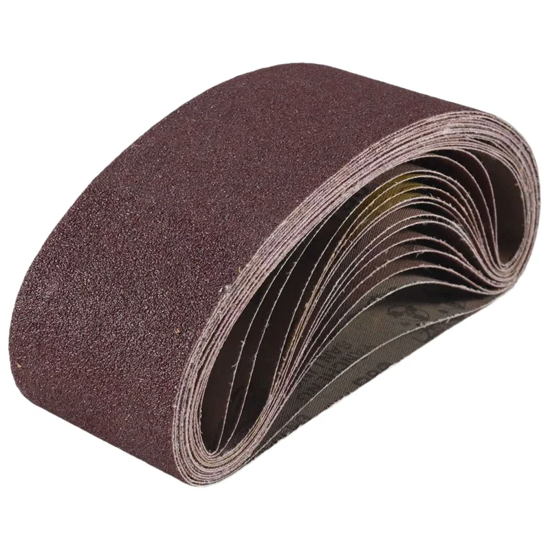 

A63X-3X21 Inches(75X533mm) Aluminum Oxide Sanding Belt 15 Pack Sanding Belts ( 80 120 180 240 400 Grits) For Belt Sander