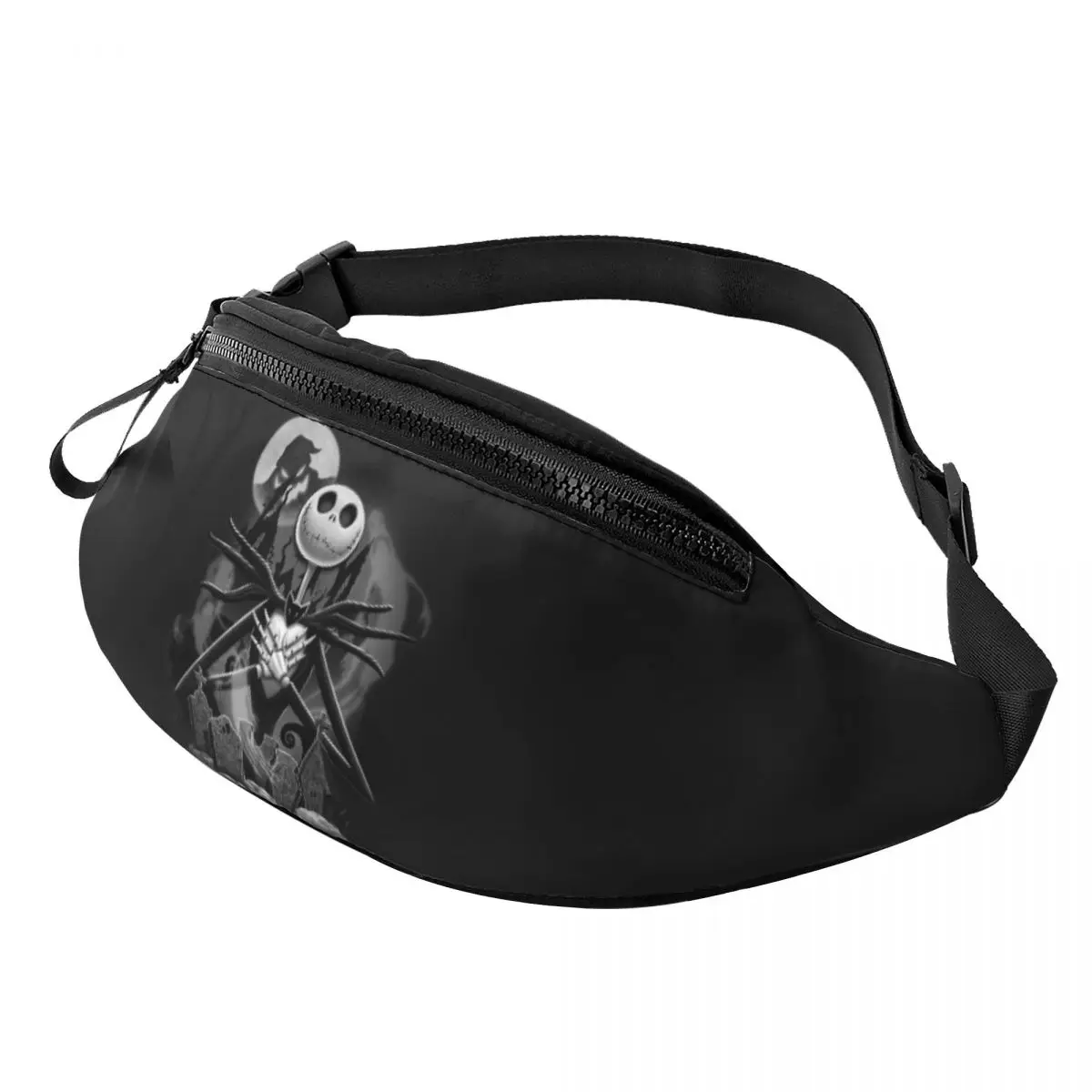 

Custom The Nightmare Before Christmas Fanny Pack Jack Night Movie Crossbody Waist Bag for Cycling Camping Phone Money Pouch