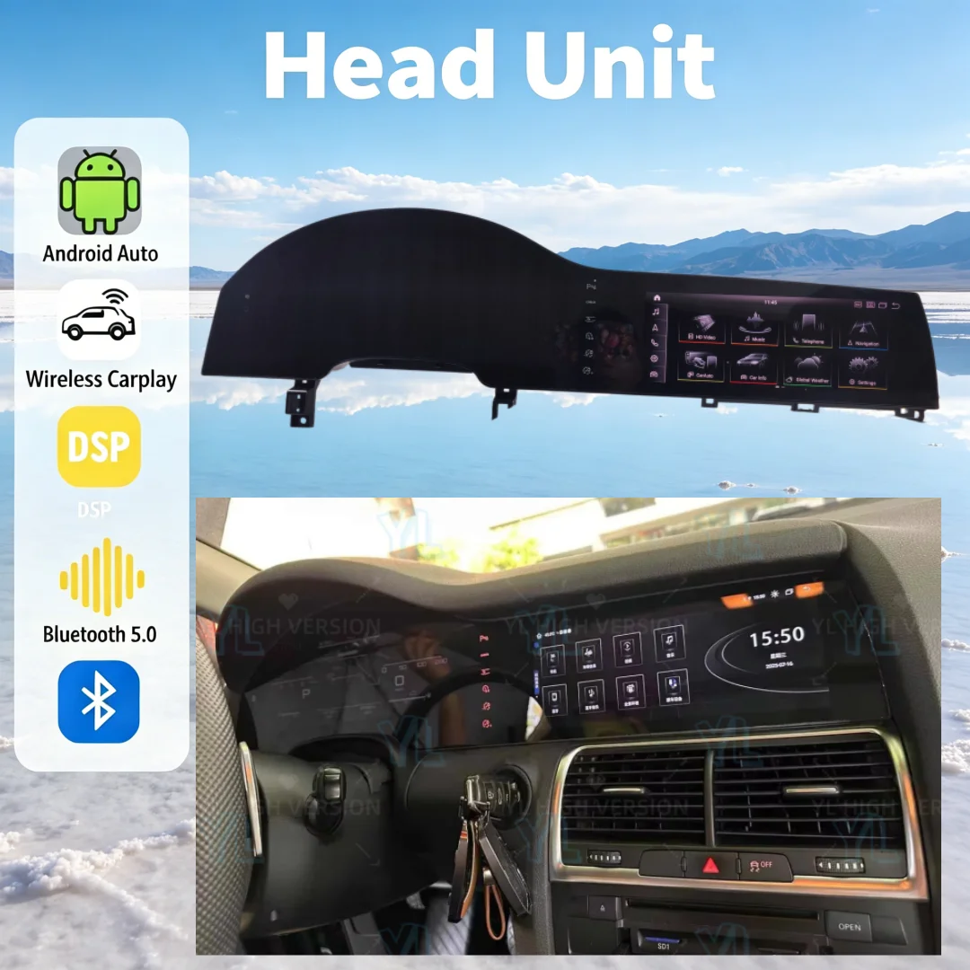 

Android Auto Dual Screen For Audi Q7 2005-2015 Stereo Multimedia Player Digital Cluster Car Radio Carplay GPS Navigation BT 5.0