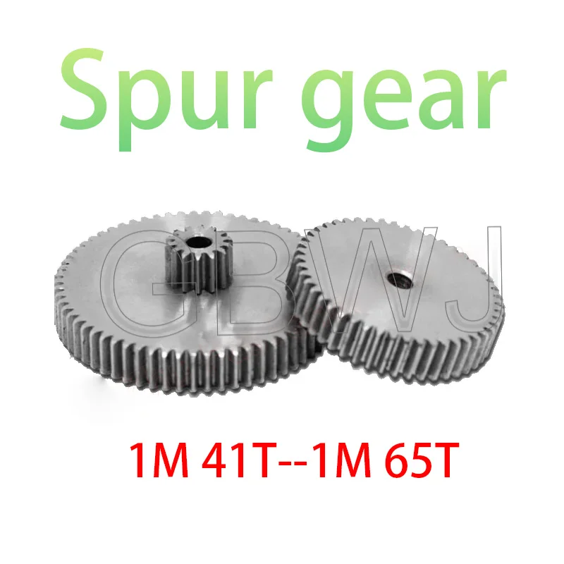 

1pc Spur Gear 1M 41T-65T Metal Transmission Gear 45# Steel 1 Modulus 41 43 44 45 56 57 58 59 60 61 62 63 64 65 41-65 Teeth